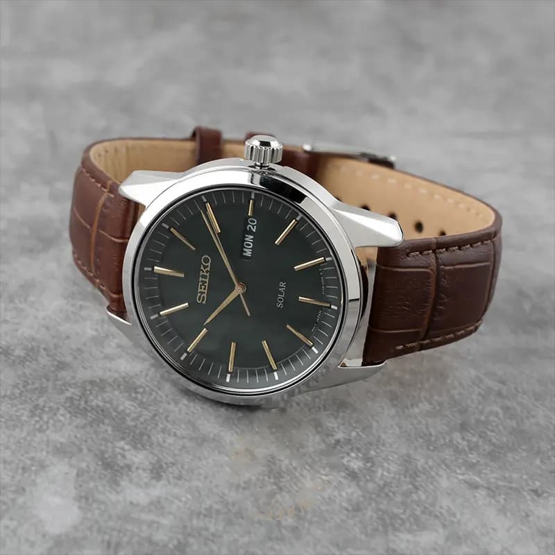 Seiko Solar Dark Green Dial Men's Watch | SNE529P1