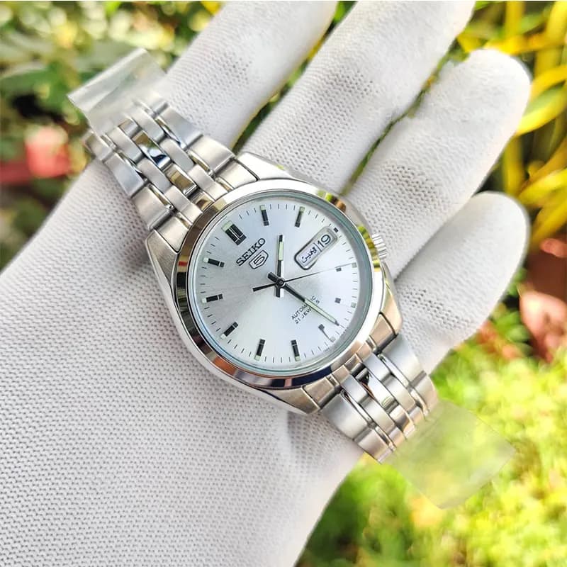 Seiko 5 Automatic Silver Dial Men's Watch | SNK355K1