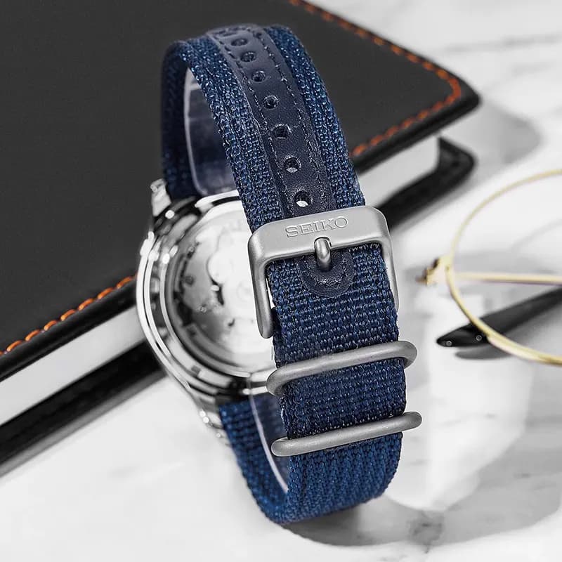 Seiko 5 Blue Dial Blue Nylon Strap Automatic Men's Watch | SNK807K2