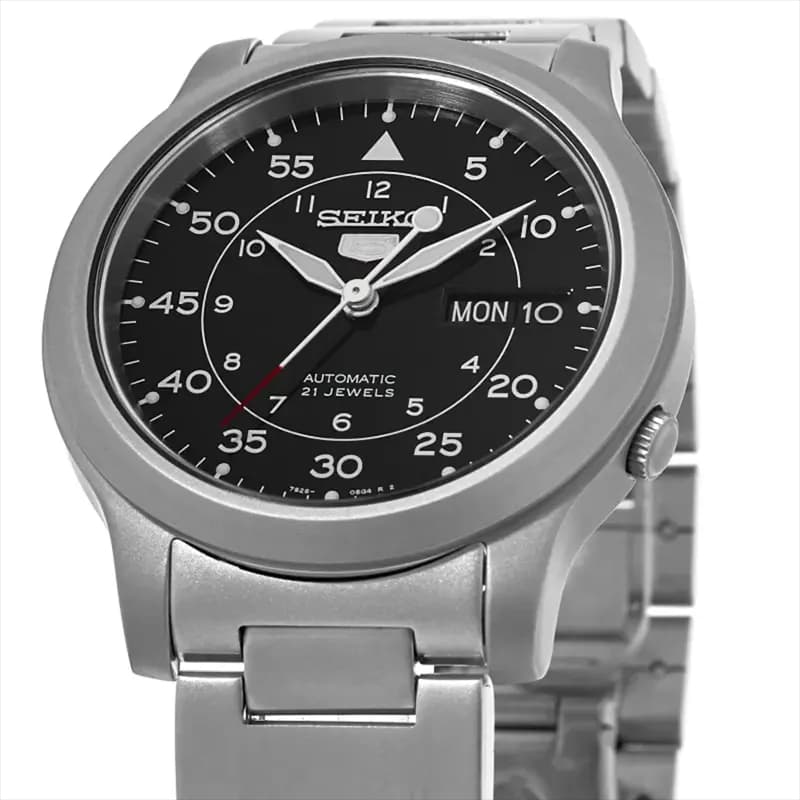 Seiko 5 Black Dial Black Automatic Men's Watch | SNK809K1