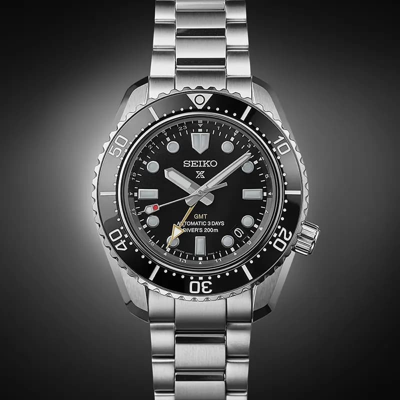 Seiko Prospex Diver's 1968 Heritage GMT ‘Dark Depths’ Black Dial Men's Watch | SPB383J1