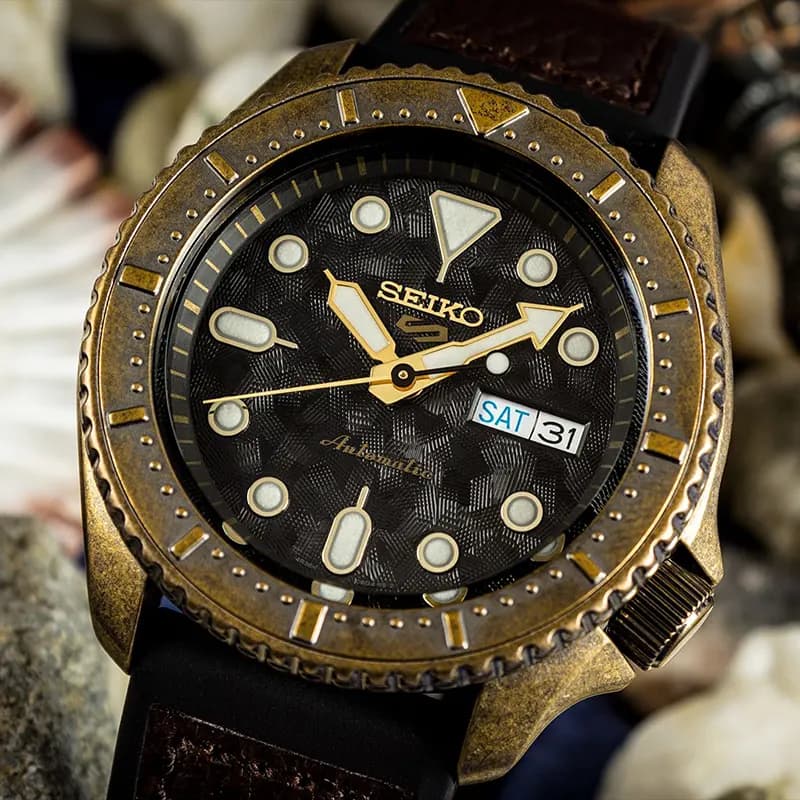 Seiko 5 Sports Automatic Black Textured Dial Men's Watch | SRPE80K1
