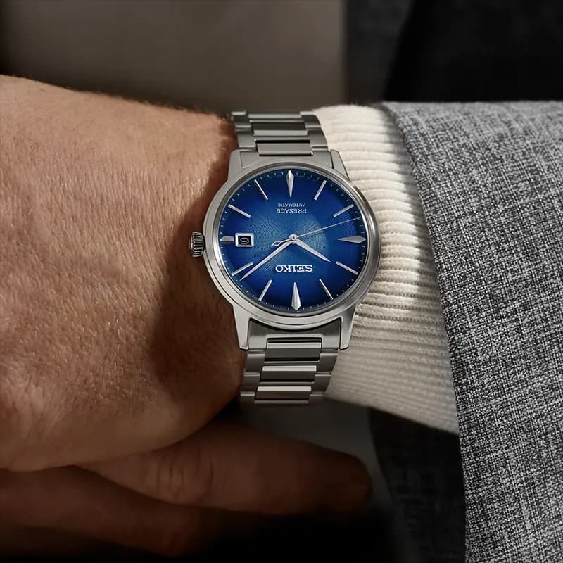 Seiko Presage Cocktail Time 'The Aviation' Blue Dial Men's Watch | SRPJ13J1