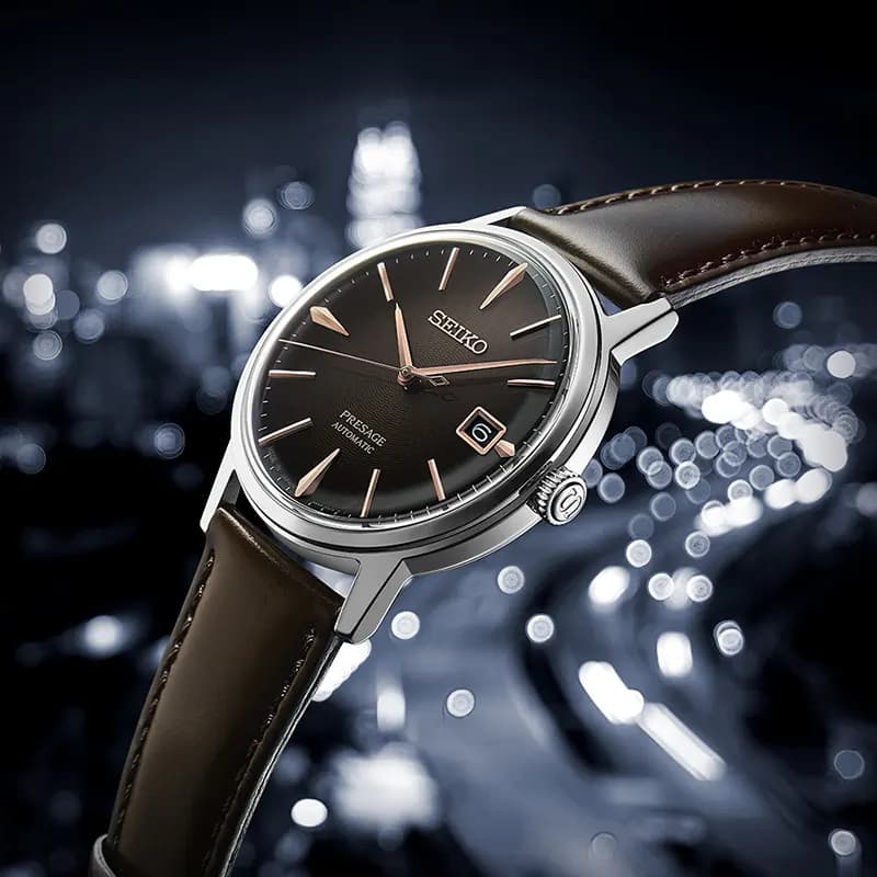 Seiko Presage Cocktail Time 'The Irish Coffee' Charcoal Dial Men's Watch | SRPJ17J1