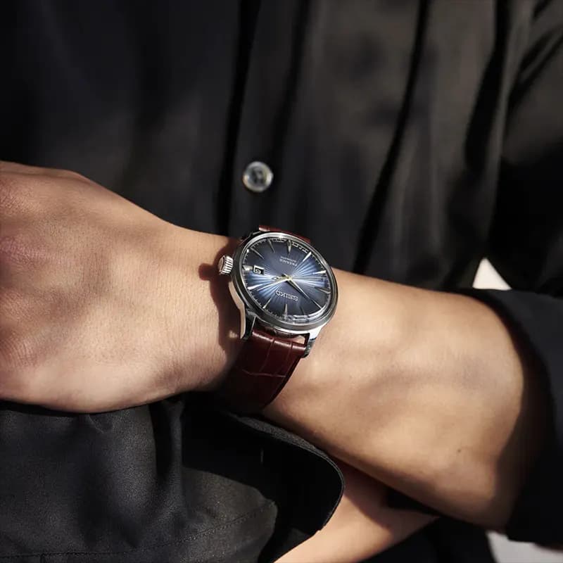 Seiko Presage Cocktail 'Midnight Blue Moon' Blue Dial Men's Watch | SRPK15J1