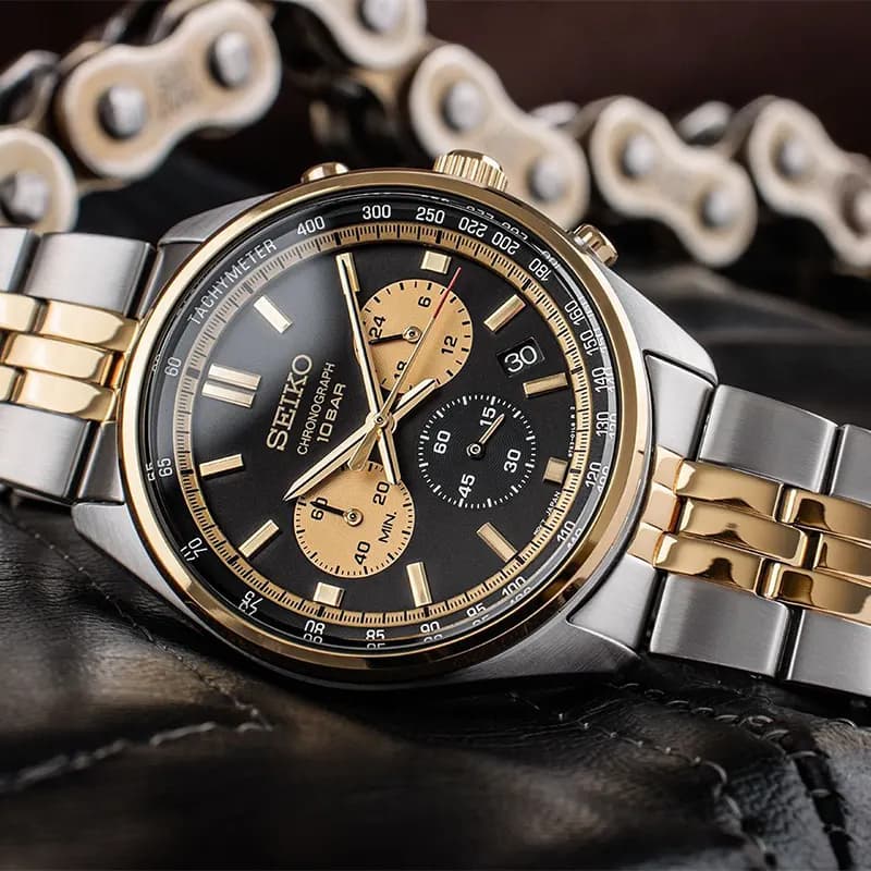 Seiko Conceptual Chronograph Black Dial Men’s Watch | SSB430P1