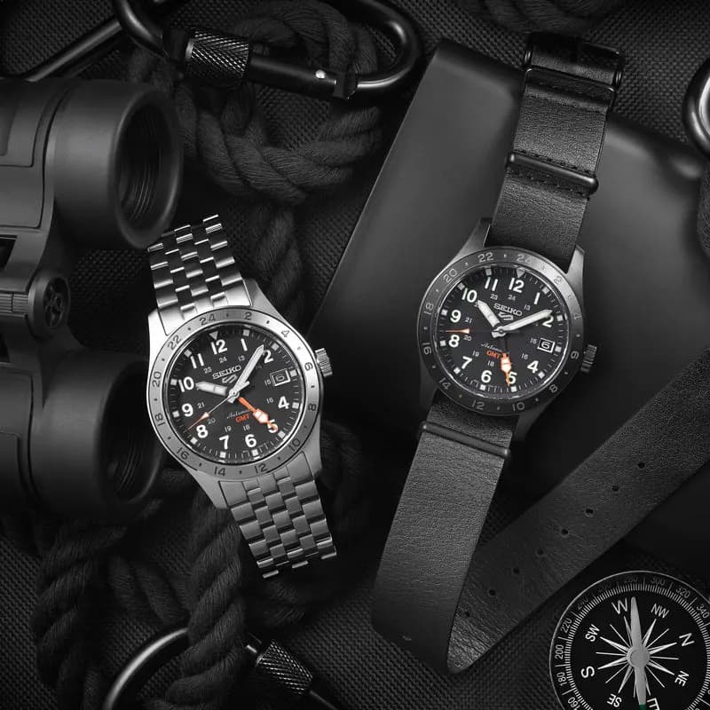 Seiko 5 Sports Field ‘Deception’ Mechanical GMT Black Dial Men's Watch | SSK025K1