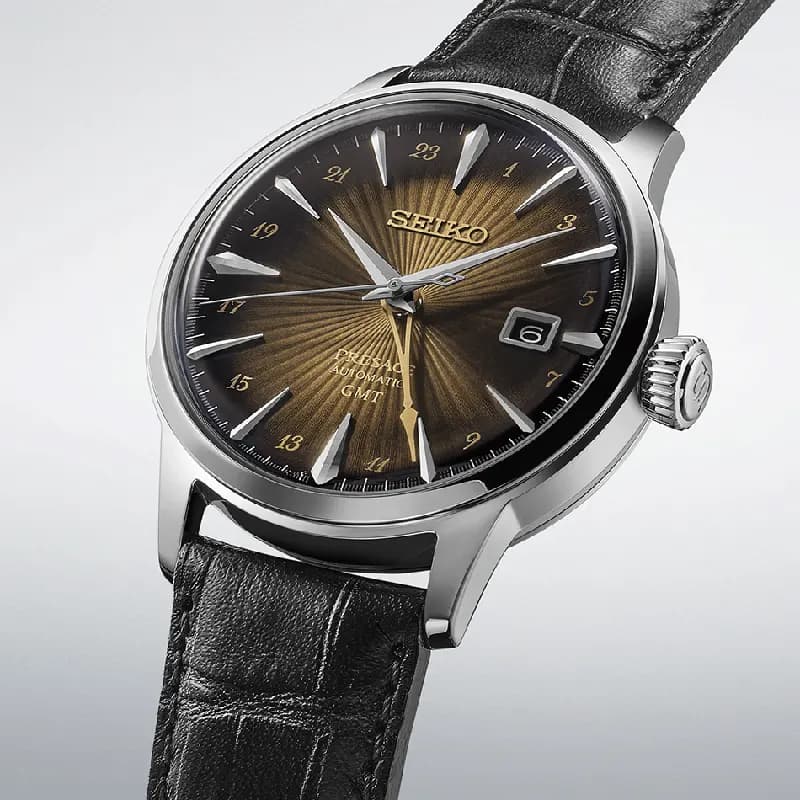 Seiko Presage Cocktail Time 'Rusty Nail' GMT Automatic Men's Watch | SSK039J1