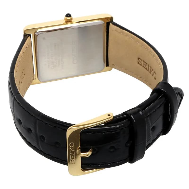 Seiko Conceptual White Dial Black Leather Men's Watch | SWR104P1