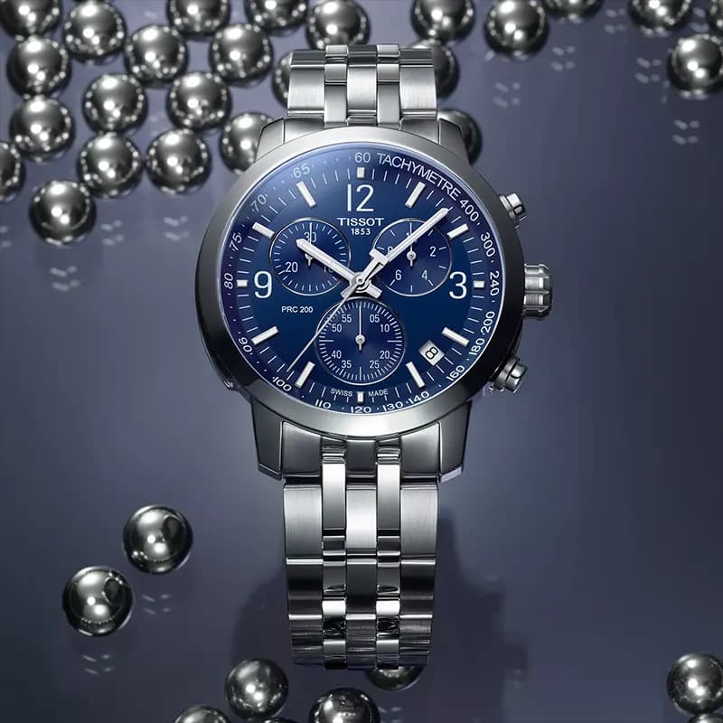 Tissot PRC 200 Chronograph Blue Dial Men's Watch | T114.417.11.047.00