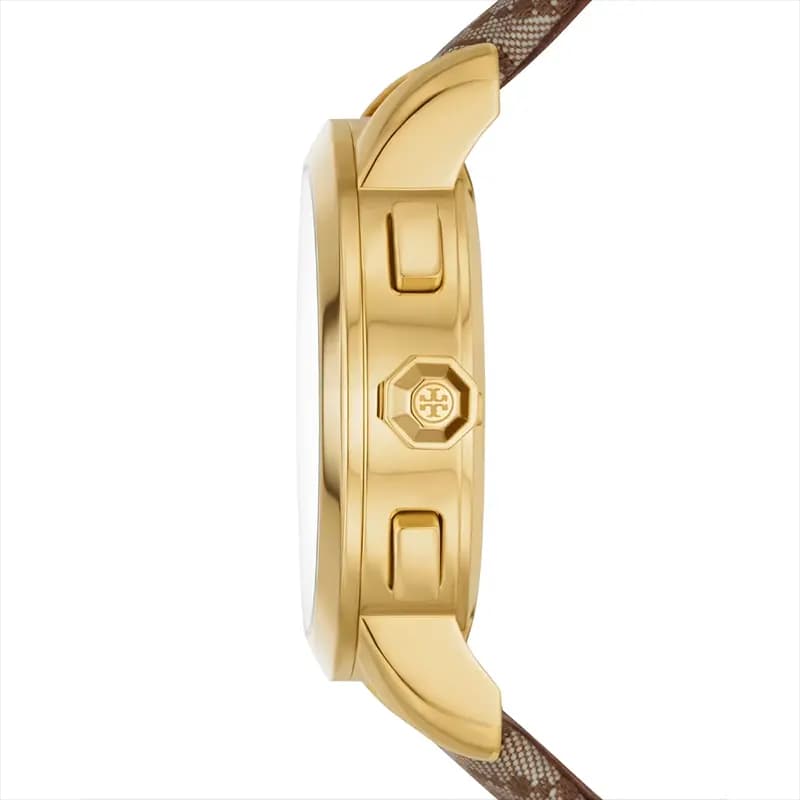 Tory Burch The Tory Gold-Tone Jacquard Leather Ladies Watch | TBW1050