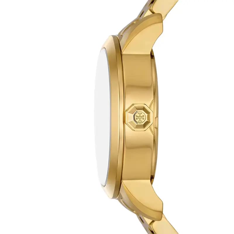 Tory Burch The Tory Orange Pattern Dial Gold-Tone Ladies Watch | TBW1056