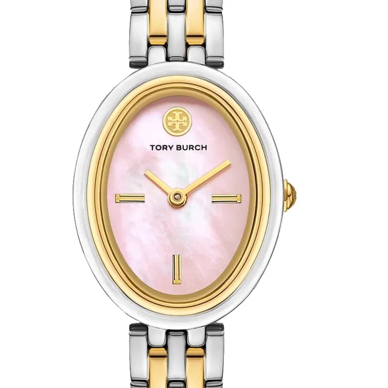 Tory Burch The Oval Pink Mother-of-Pearl Dial Ladies Watch | TBW6039