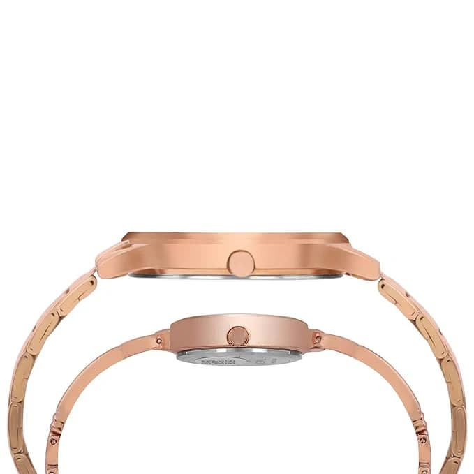Timex Classic White Dial Rose Gold-Tone Couple Watch | TW00PR263