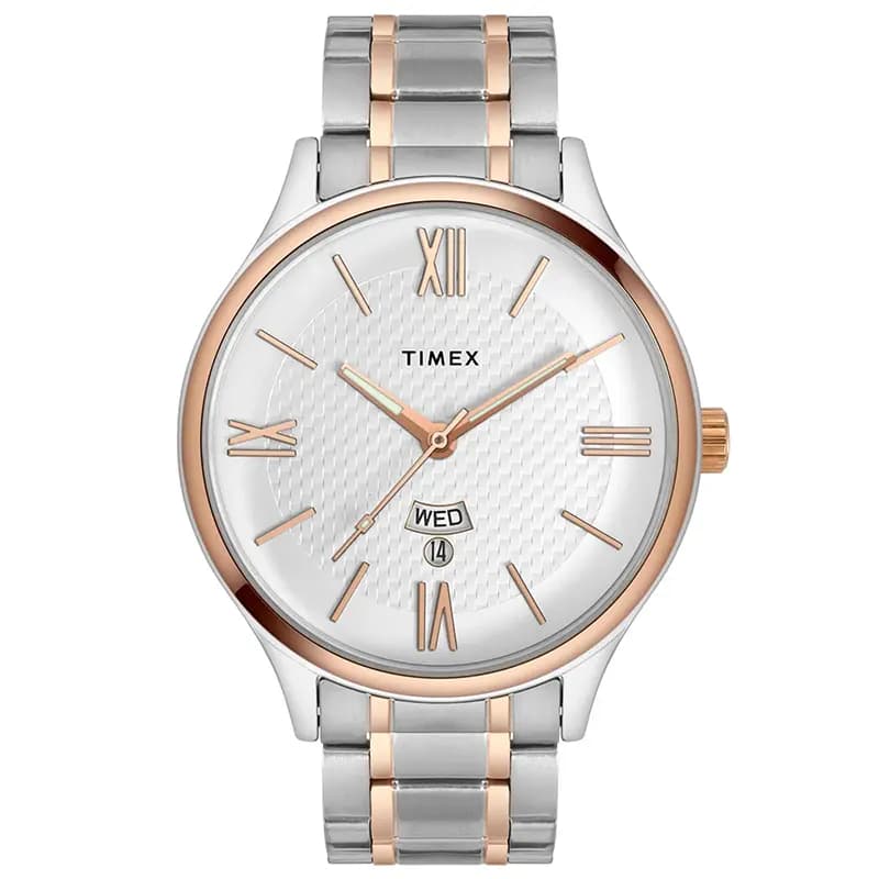 Timex Empera Silver Dial Two-Tone Couple Watch | TW00PR285