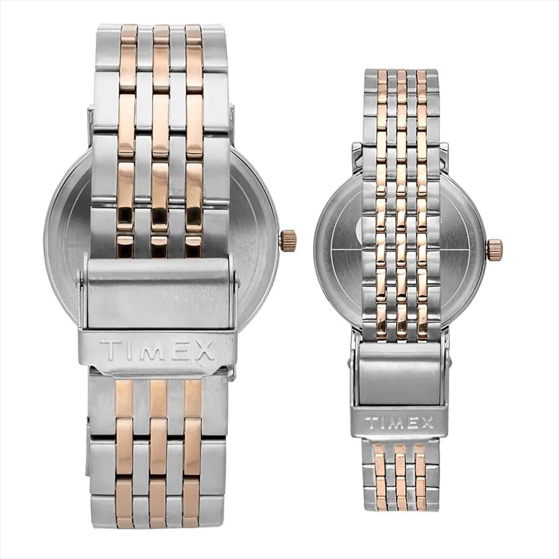 Timex Classic Blue Dial Two-Tone Couple Watch | TW00PR330