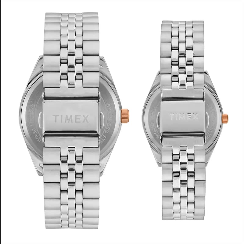 Timex Trendline Silver Dial Couple Watch | TW00PR343