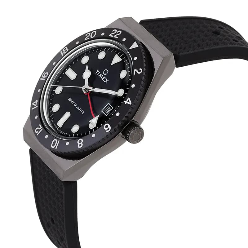 Q Timex 1979 Reissue GMT Black Dial Men's Watch | TW2V38200