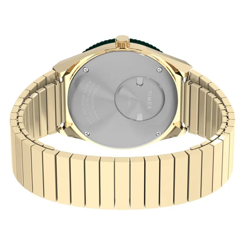 Q Timex® Green Dial Steel Expansion Band Ladies Watch | TW2V92200