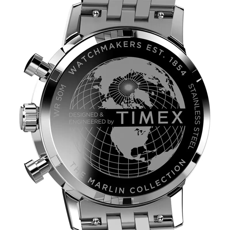 Timex Marlin® Panda Chronograph 40mm Silver Dial Men's Watch | TW2W10400