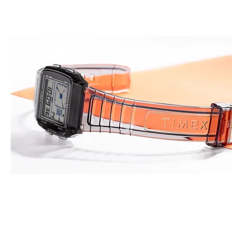 Q Timex LCA Rectangle Digital Grey Dial Watch | TW2W45000