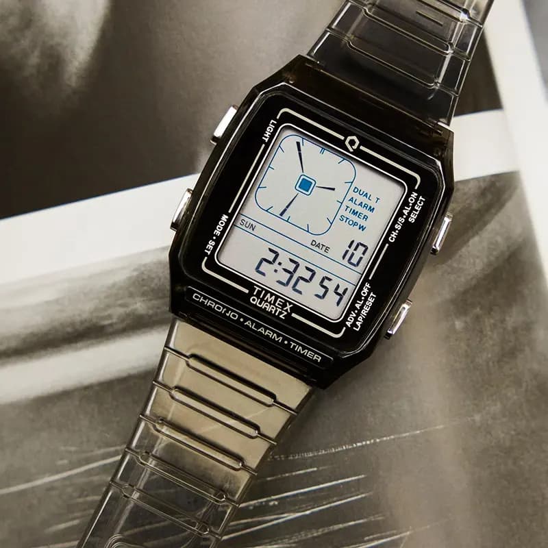 Q Timex LCA Rectangle Digital Grey Dial Watch | TW2W45000