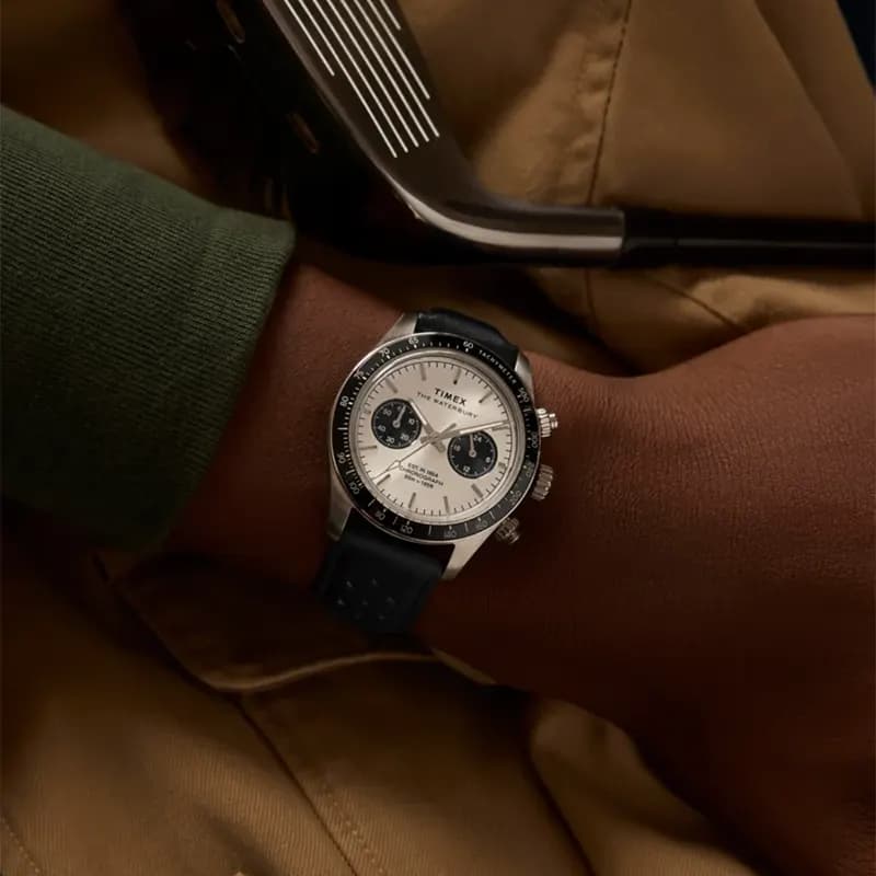 Timex Waterbury Heritage Chronograph Silver Dial Men's Watch | TW2Y19300