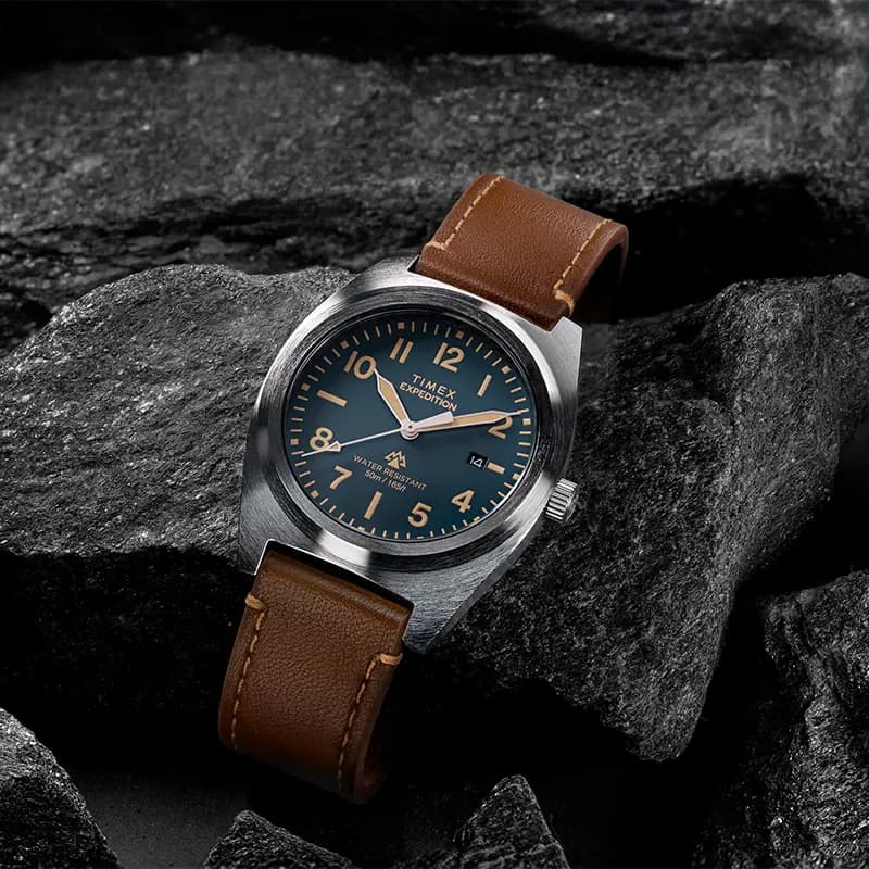Timex Expedition® Capstone 39mm Eco-Friendly Leather Strap Men's Watch | TW2Y30600