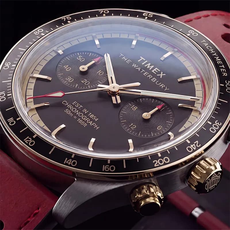 Timex Waterbury Heritage Chronograph Black Dial Men's Watch | TW2Y93400