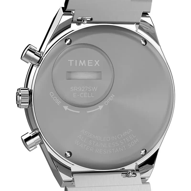Q Timex Chronograph Tachymeter White Panda Dial Men's Watch | TWEG26400