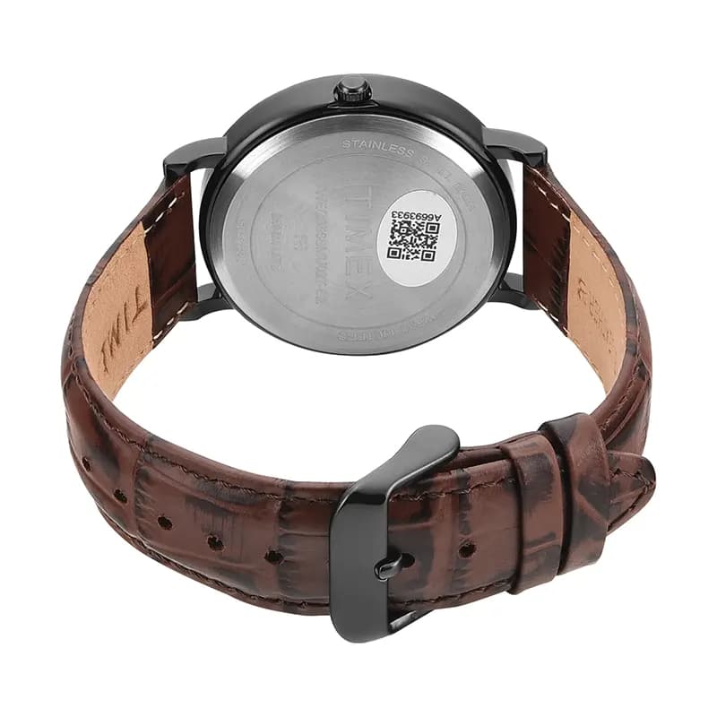 Timex Black Dial Brown Leather Men's Watch | TWEG356SMU02T