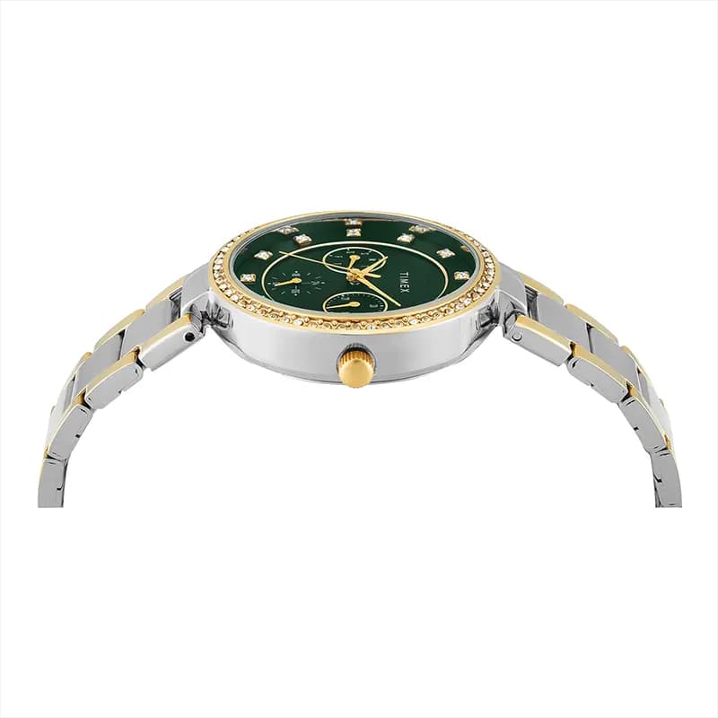 Timex® Trendline Green Dial Two-Tone Ladies Watch | TWEL18710