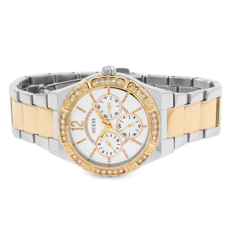 Guess Envy White Dial Dual-tone Ladies Watch | W0845L6