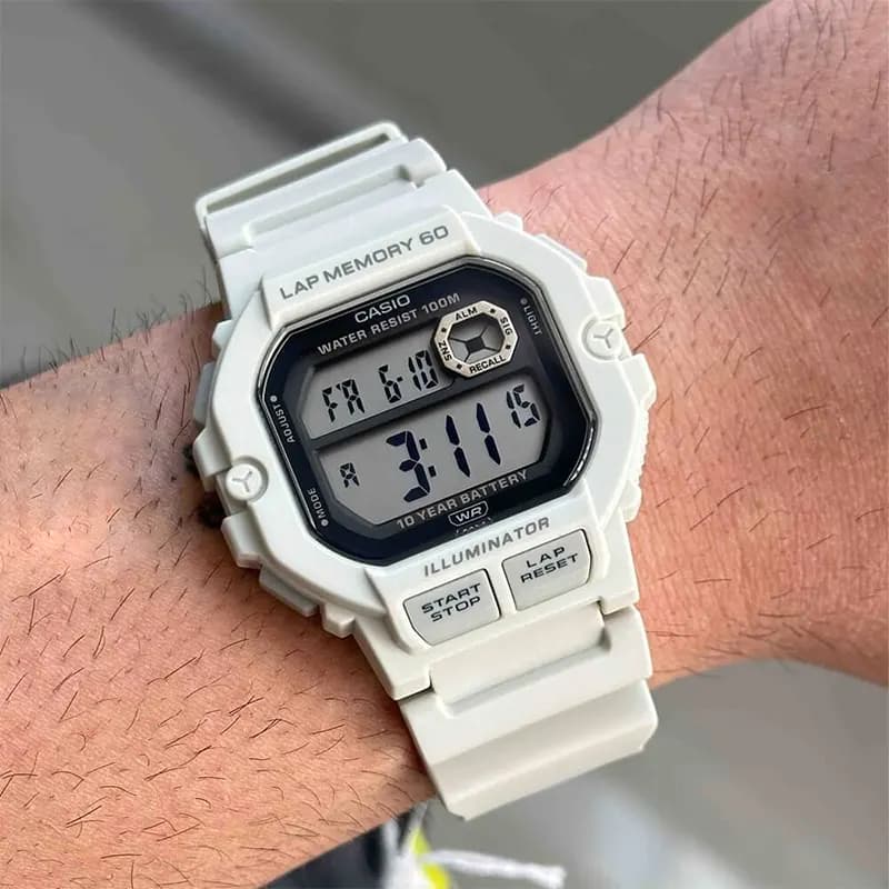 Casio WS-1400H-8AV Youth Grey Dial White Resin Strap Men's Watch