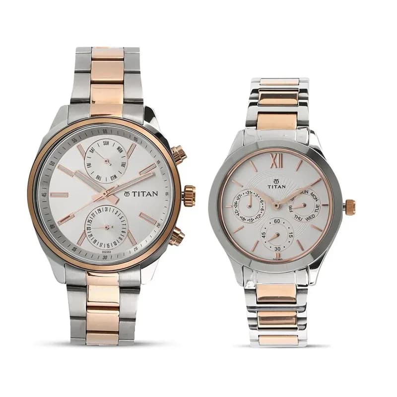 Titan Bandhan Multifunction White Dial Couples Watch | 17332570KM01