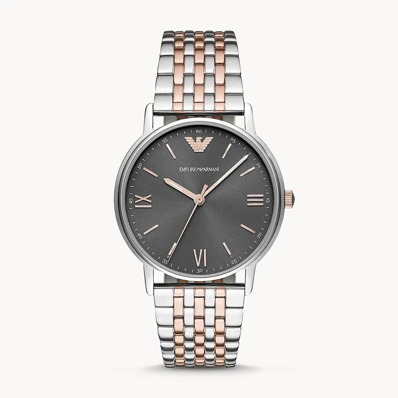 Emporio Armani Dual-tone Black Dial Men's Watch  | AR11121