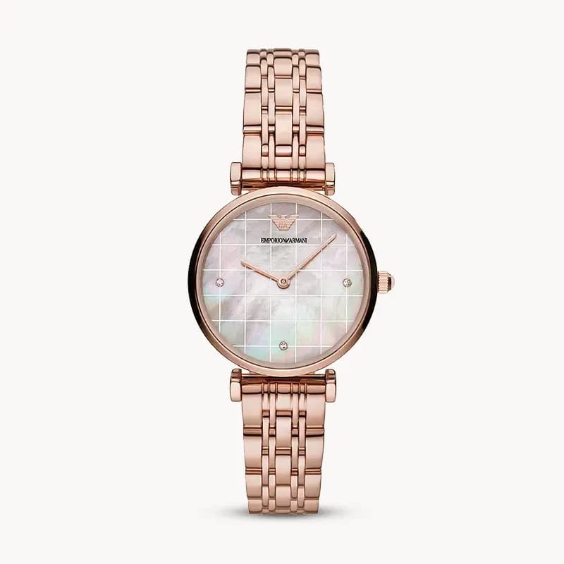 Emporio Armani Gianni T-bar MOP Dial Ladies Watch | AR11385
