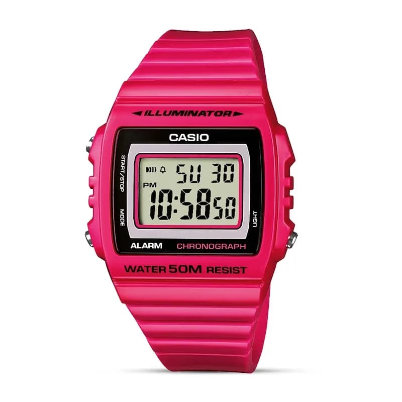 Casio W-215H-4AVDF Illuminator Red Band Ladies Watch