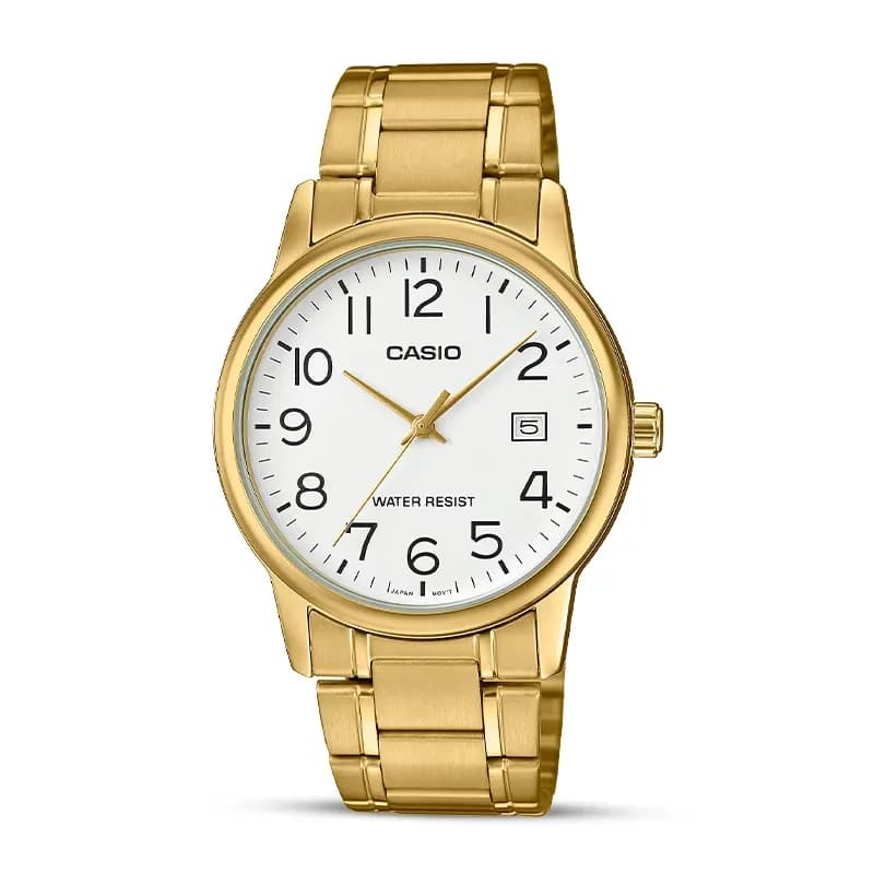 Casio Enticer White Dial Gold-Tone Men's Watch | MTP-V002G-7B2