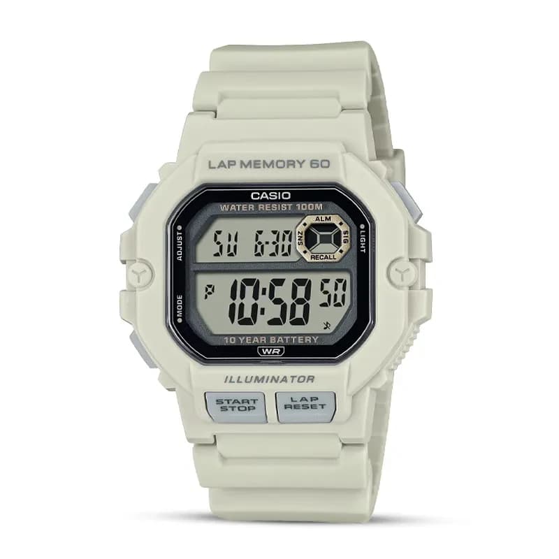 Casio WS-1400H-8AV Youth Grey Dial White Resin Strap Men's Watch
