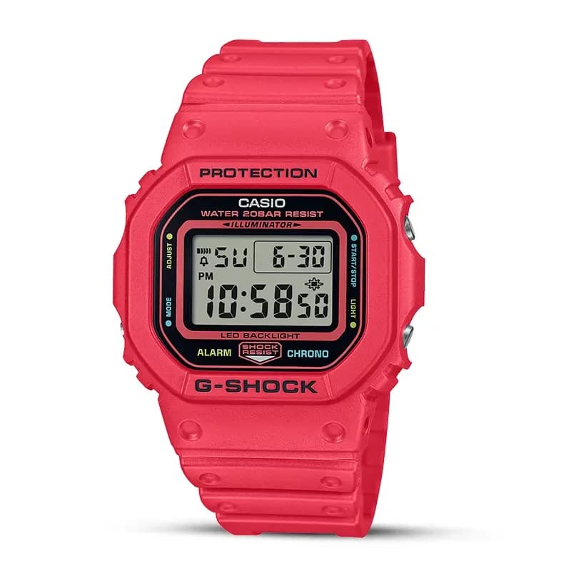 Casio G-Shock Classic Red Digital Sports Watch for Men | DW-5600EP-4