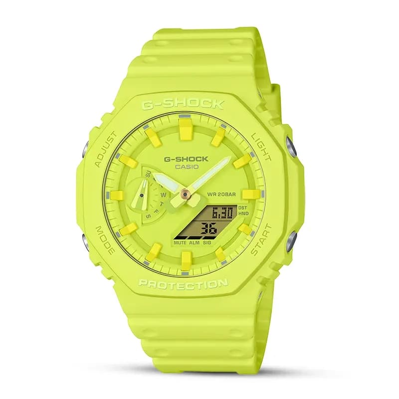 Casio G-Shock Carbon Core Guard Volt Yellow Men's Watch | GA-2100-9A9