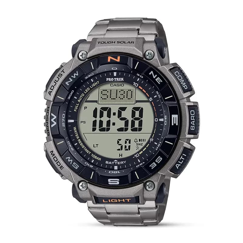 Casio Pro Trek PRG-340T-7 Solar Powered Titanium Band Men's Watch