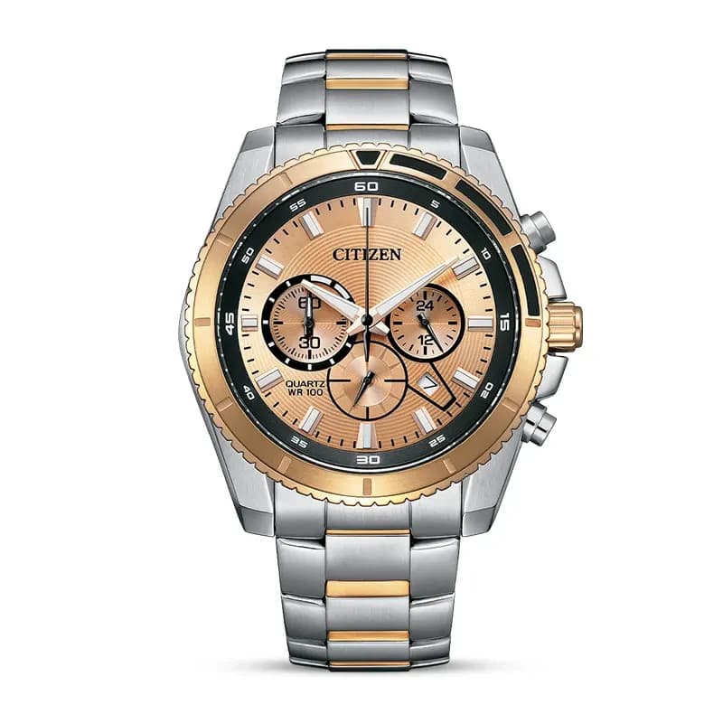 Citizen Chronograph Peach Dial Two-Tone Men's Watch | AN8204-59X