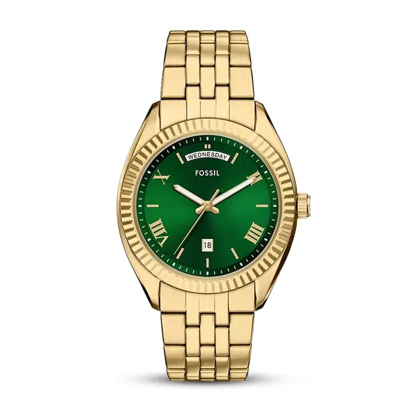 Fossil Campbell Green Dial Gold-Tone Men's Watch | FS6142