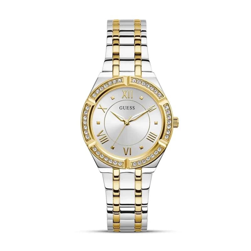Guess Cosmo Silver Dial Two-tone Ladies Watch | GW0033L4
