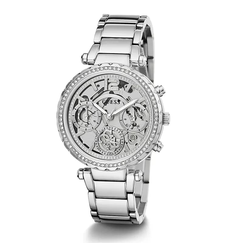 Guess Solstice Silver-tone Clear Dial Ladies Watch | GW0403L1