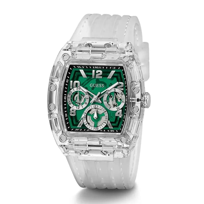 Guess Phoenix Multi-Function Green Skeleton Dial Men’s Watch | GW0499G8