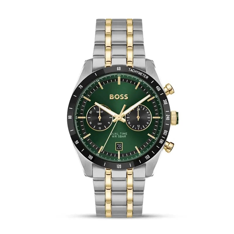 Hugo Boss Tourmaster Dual Time Green Dial Men's Watch | 1514287