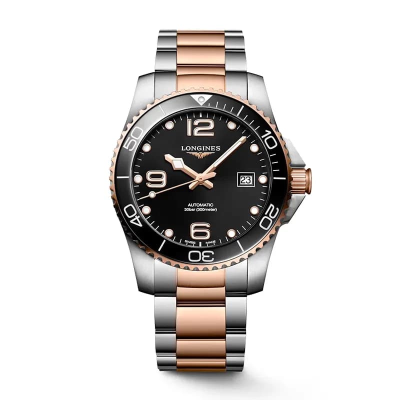 Longines HydroConquest Two-tone Black Dial Men's Watch | L3.781.3.58.7